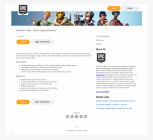 Epic Games Is Looking For - North Carolina