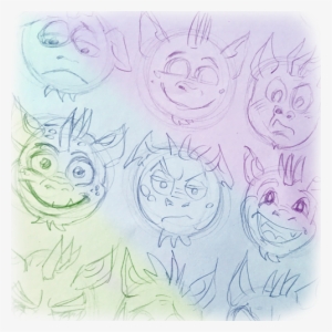 Dragon Face Sketches - Sketch