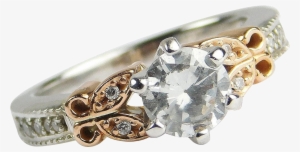 Gia Custom 14k White And Rose Gold Butterfly - Pre-engagement Ring