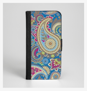 The Subtle Blue & Yellow Paisley Pattern Ink-fuzed