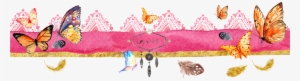 Butterfly Banner W Gold - Butterfly Banner Image Png