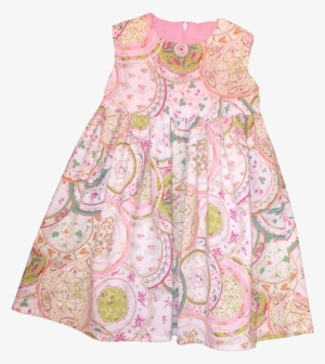 Cute Pink Floral Dress With Paisley Pattern
