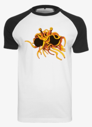 Flying Spaghetti Monster Raglan Tee White