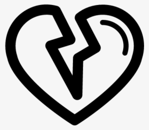 Broken Heart Shape Outline Vector - Coração Partido Vetor Png