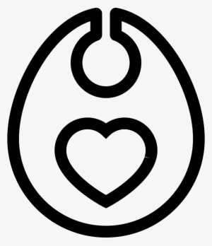 Baby Bib With Heart Outline Comments - Silueta De Babero De Bebe