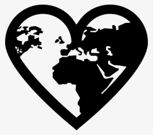 Earth Continents Shapes In A Heart Outline Shape Comments - Continent Icon Png