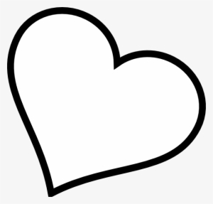 Black Heart Outline For Kids - Tilted Heart
