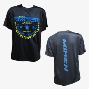 Miken Hottest Bats Blue/yellow Shirt - Miken Bats Blue/yellow Shirt (full Sub)