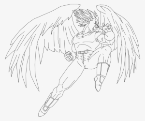 Clip Art Library Vegeta Ssj Lineart By - Goku Angel Para Dibujar