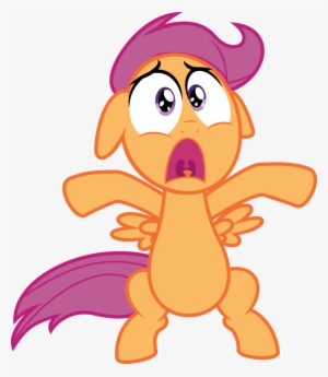 Deadparrot22, Open Mouth, Safe, Scared, Scootaloo, - Scared Cartoon No Background