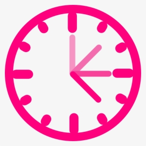 Pink Pink Clock Clip Art - Flexible Working Hours Icon