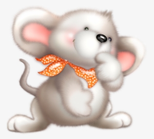 Clipart Cute Christmas Mouse Holding A Gingerbread - Мышонок Клипарт