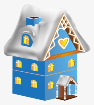 Winter House Blue Png Clip Art Image