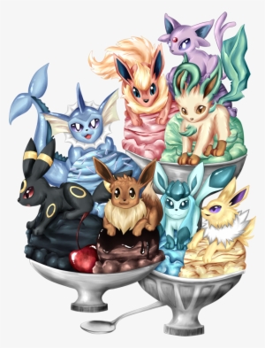 Report Abuse - Ice Cream Eevee Evolutions Cute