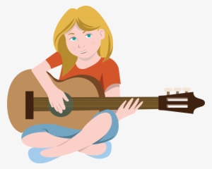 People Everyday People Girl Playing Guitar - Play Guitar Cartoon Png