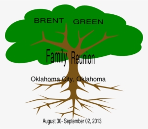 Green Family Reunion Clipart - Tree With Roots