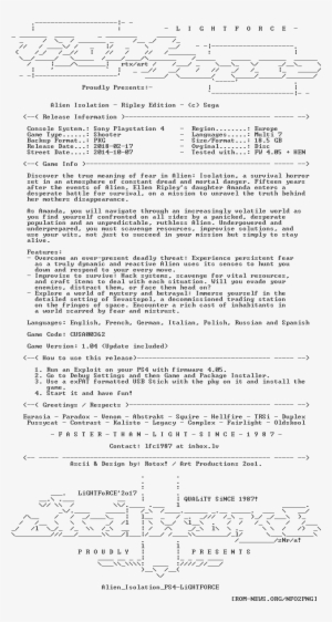 Alien Isolation Ps4-lightforce - Car Alarm