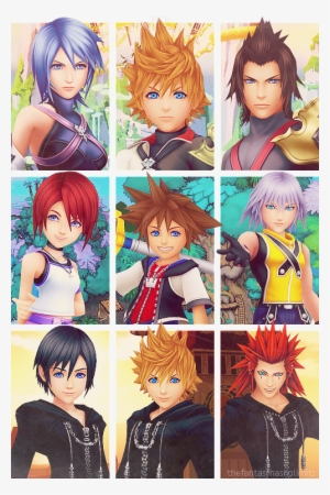 Kingdom Hearts Kh Sora Aqua Riku Roxas Kairi Terra - Kingdom Hearts Eye Color