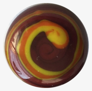 Crazy Chocolate Brown W Yellow Swirl Vintage Glass - Glass