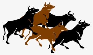 Bull Stampede Agitated Clip Art - Stampede Clipart