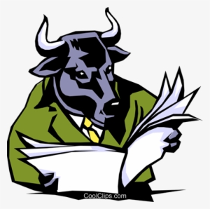 Cartoon Bull Royalty Free Vector Clip Art Illustration - Dividend