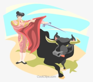 Bullfighting Royalty Free Vector Clip Art Illustration - Bullfighting Clipart Clear Background
