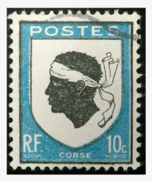 Vintage Postage Stamp With Corsica National Emblem - Corsica Stamp