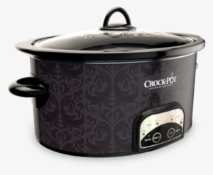 Create Your Own Crock Pot Love Black Damask On Black - Lid