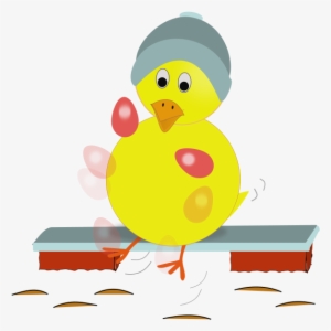 Easter Chick Kicking Eggs Clipart Png - Easter