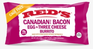 Canadian Bacon Egg & Three Cheese Burrito - Red's All Natural Steak & Cheese Burrito - 5 Oz