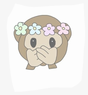 Secret Emoji Funny Monkey Flowercrown - Monkey Emoji Drawing