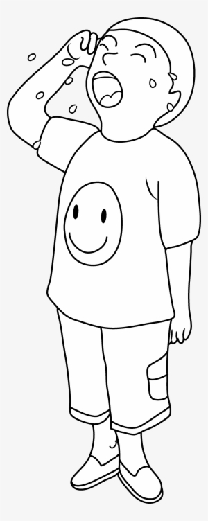 Little Boy Clipart Outline - Crying Cliparts Black And White