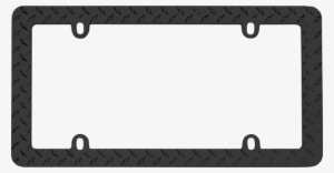 Diamond Plate Matte Black Chrome Plated License Plate