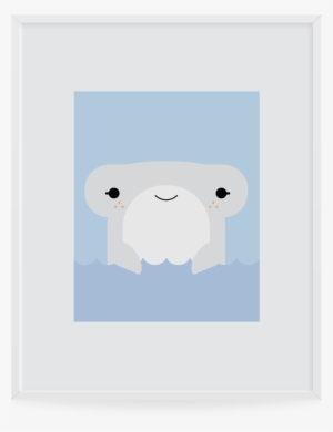 Hammerhead Shark Art Print - Cartoon