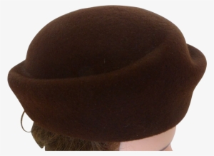 Vintage French Coustilleres Stylized Bowler Felt Hat - Liver