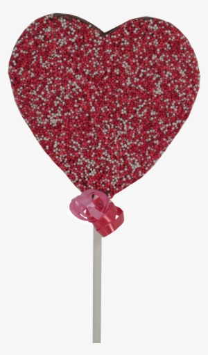 Valentine Large Heart Sucker With Non-pareils - Candy