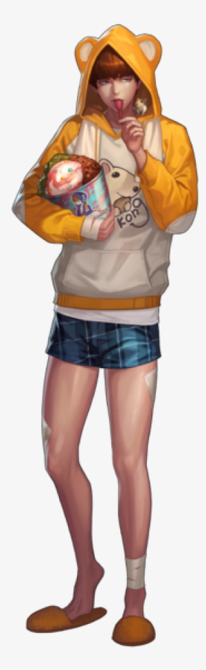 With A Tub Of Neapolitan Ice Cream, A Pair Of Comfy - Black Survival Leon