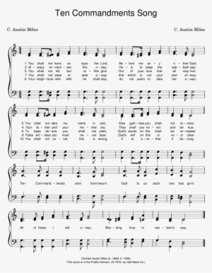 Ten Commandments Song Sheet Music Composed By C - Sheet Music