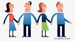 Illustration Of Four People Holding Hands