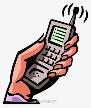 Hand Holding A Cellular Phone Royalty Free Vector Clip - Celular Clip Art