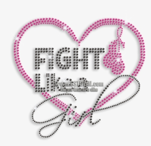 Customizable Fight Like A Girl Iron-on Rhinestone Transfer - Iron On Rhinestone Transfer