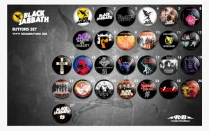 Black Sabbath Black Sabbath Button Collection - Collection Sheets Black Sabbath / / Black Sabbath Buttons