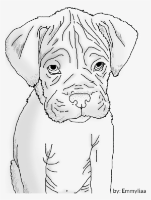 Boxer Puppy Lineart By Emmyliaa On Deviantart - Boxer Dog Drawing Easy