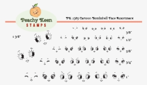 Pk-1385 Cartoon Bombshell Face Assortment - Peachy Keen Stamps In The Garden