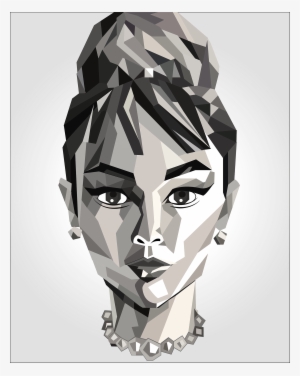 Low Poly Illustration Of My Favorite Actress Audrey - Illustration