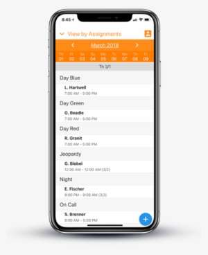 Intelligent Physician Scheduling Software - Iphone