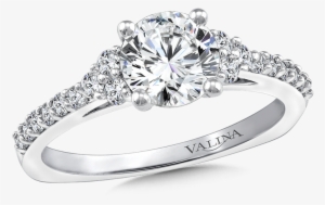Valina 3-stone Diamond Engagement Ring Mounting In - 3 Stone Engagement Ring Mount