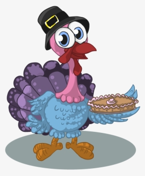 Free Thanksgiving Turkey Clipart - Turkey Holding Pie Cartoon