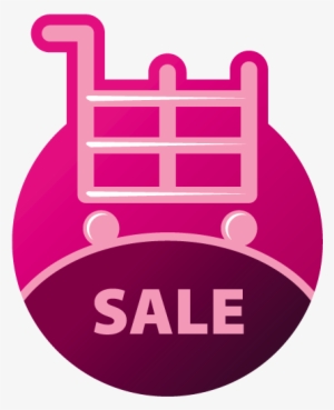 Sale Sign Under The Cart Icon - Icon