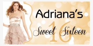Sweet 16 Gold Sparkle Bokeh Birthday Banner - Girl